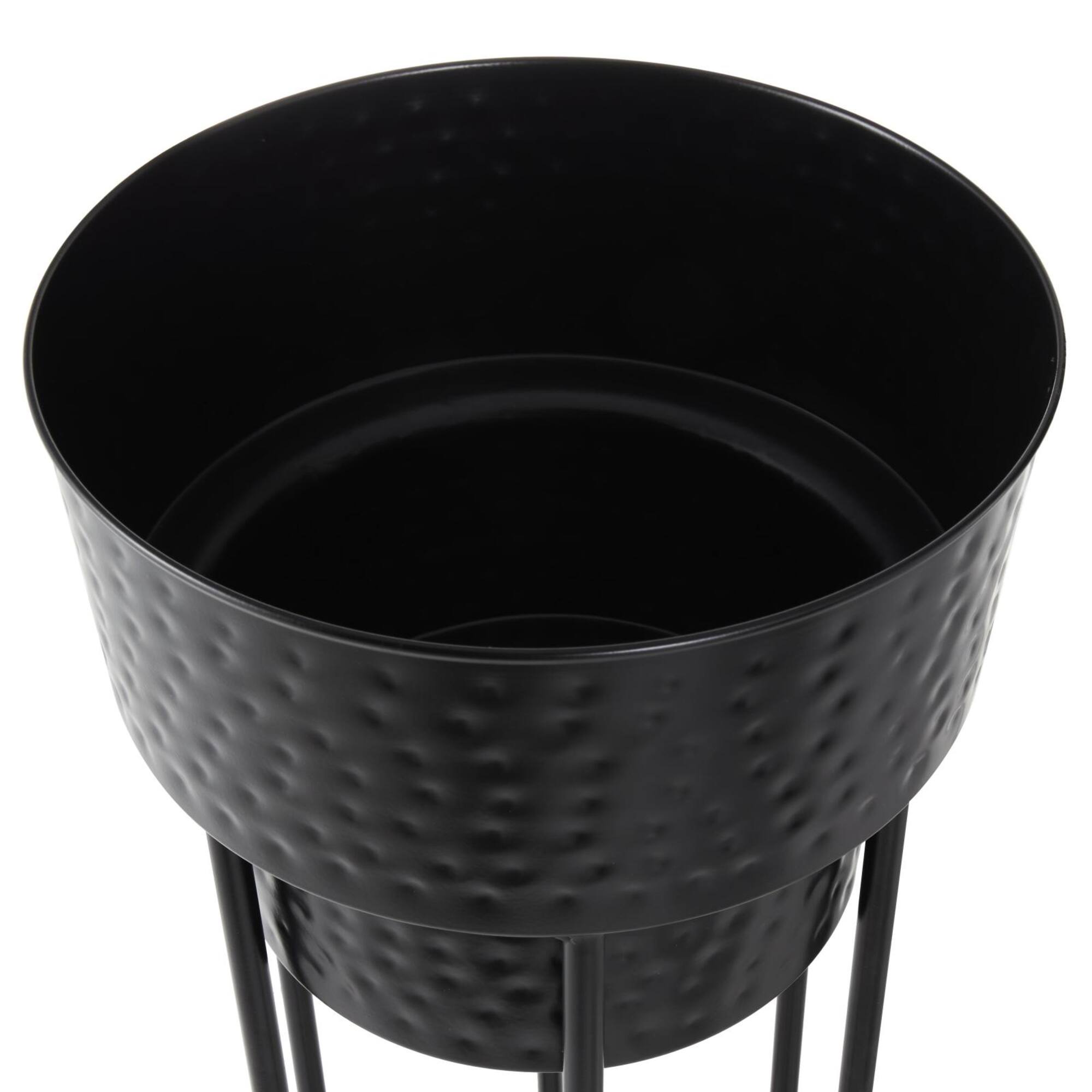 Black Metal Nesting Planter & Stands Set